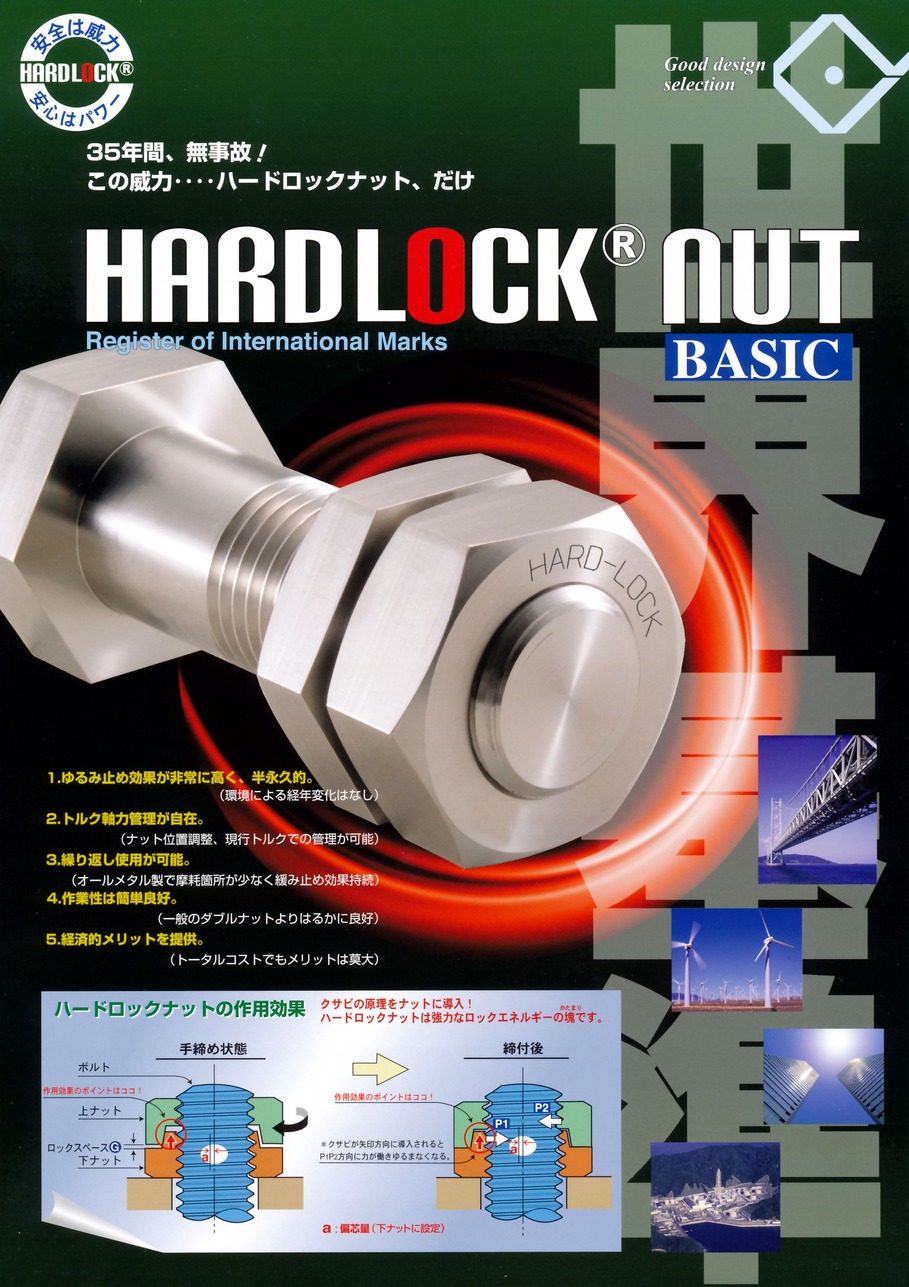 ハードロックナット（薄・Ｈ−３SCM435 HLN(ウスガタ  H-3 M20 ＳＣＭ パーカーライジング - 2