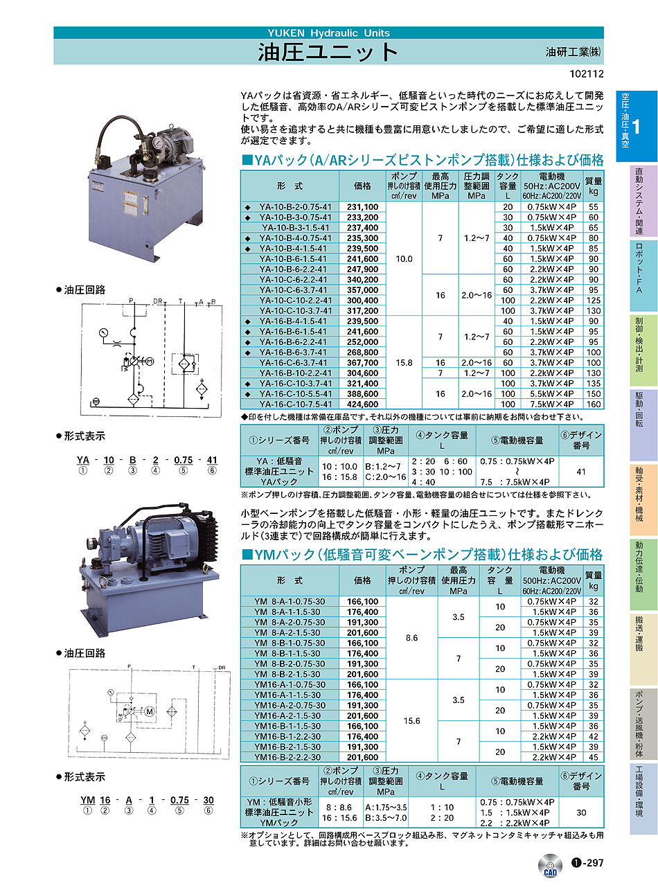 油研工業(株)　油圧ユニット　空圧・油圧・真空機器　P01-297　価格