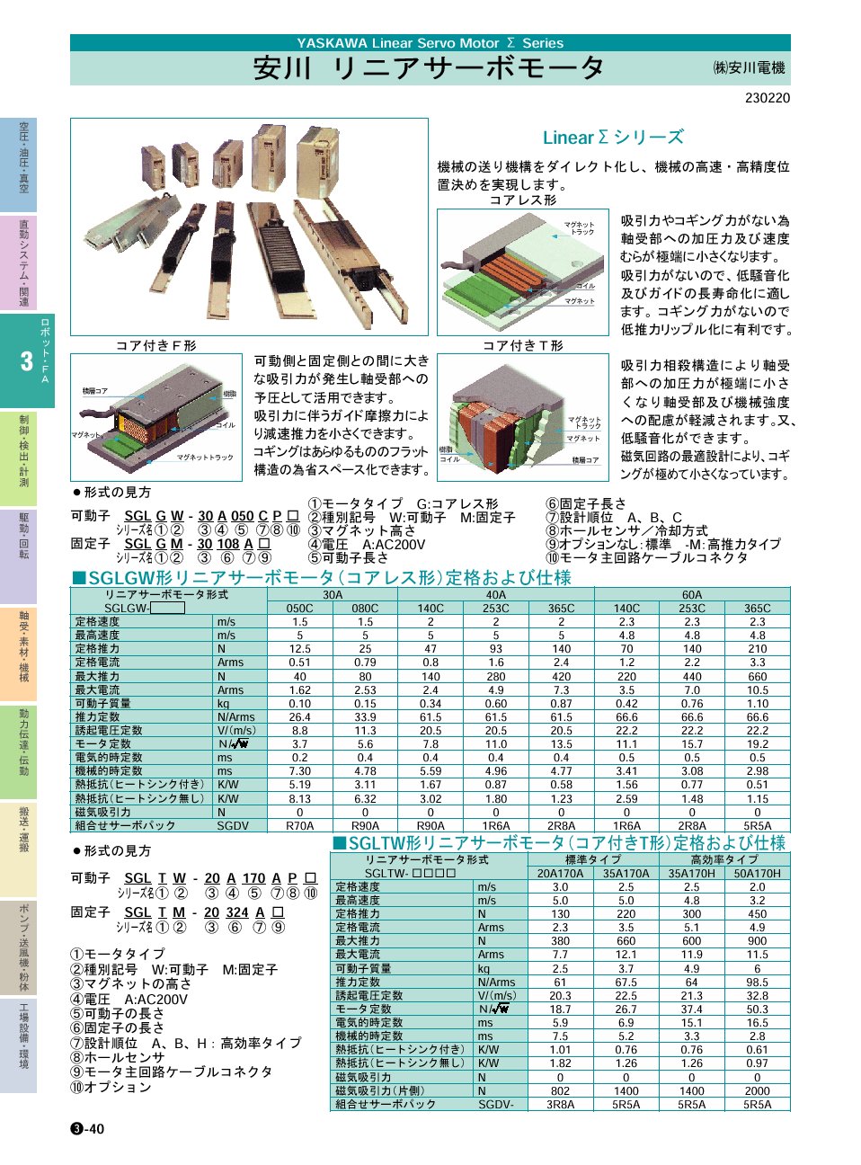 (株)安川電機　リニアサーボモータ　ロボット・ＦＡ機器　P03-040　価格