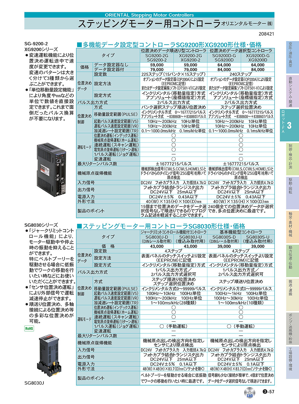 オリエンタルモーター(株)　ステッピングモーター用コントローラ　ロボット・ＦＡ機器　P03-057　価格