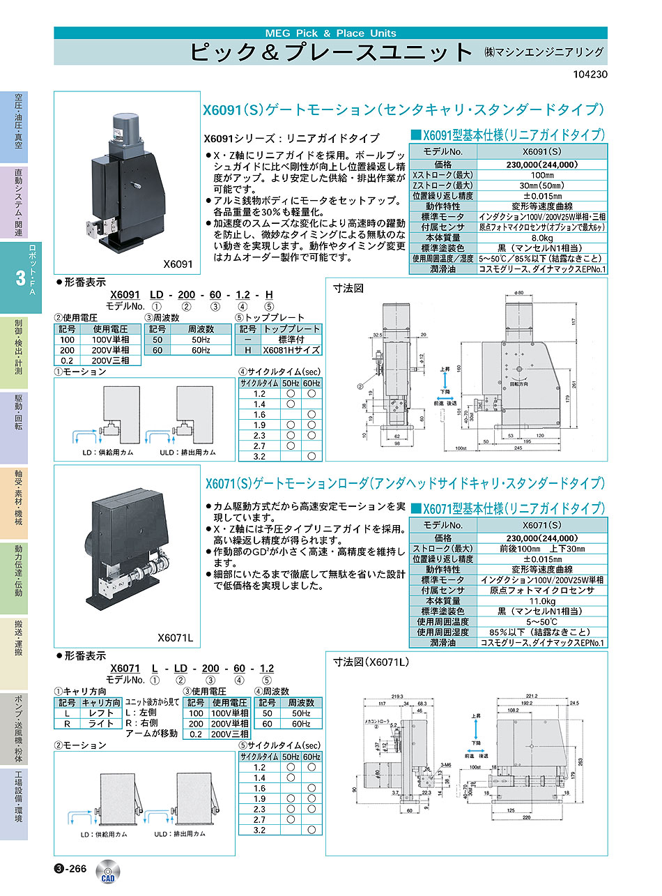 (株)マシンエンジニアリング　ピック&プレースユニット　ロボット・ＦＡ機器　P03-266　価格