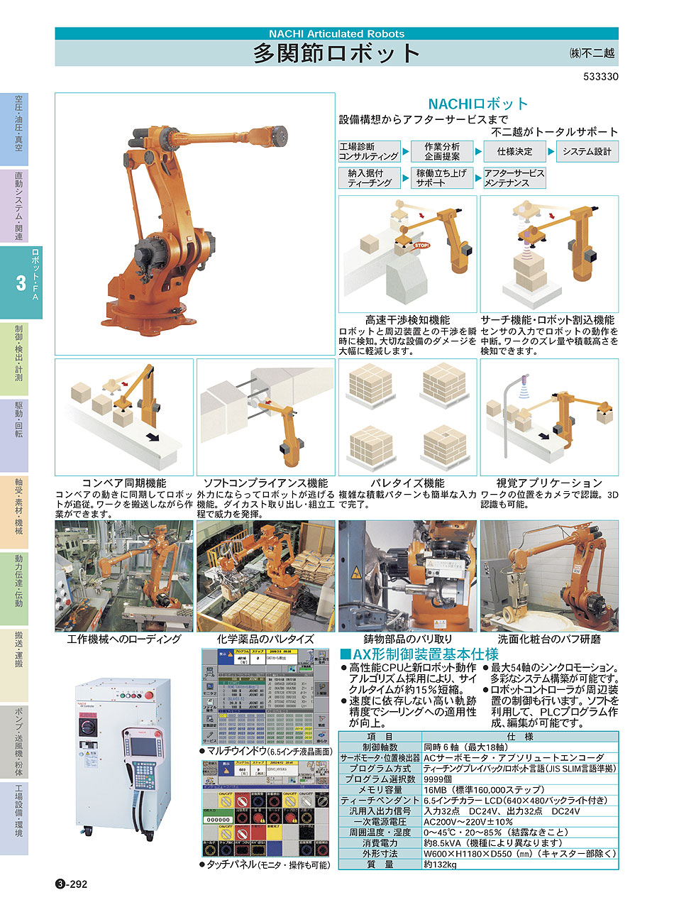 (株)不二越　多関節ロボット　NACHIロボット　ロボット・ＦＡ機器　P03-292　価格