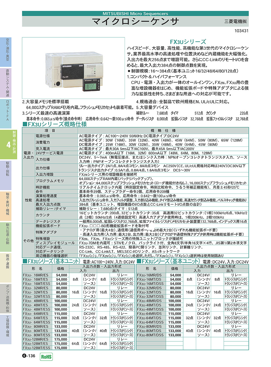 三菱電機(株) マイクロシーケンサ P04-136 制御・検出・計測機器 価格