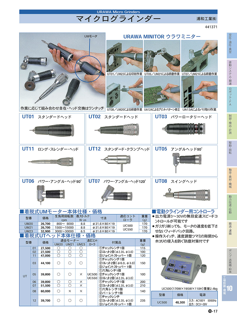浦和工業(株)　マイクログラインダー　工場設備・環境機器　P10-017　価格