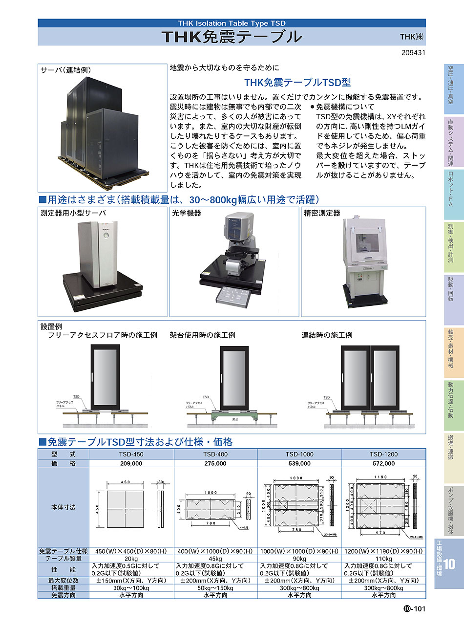 THK(株) 免震テーブル P10-101 工場設備・環境機器 価格